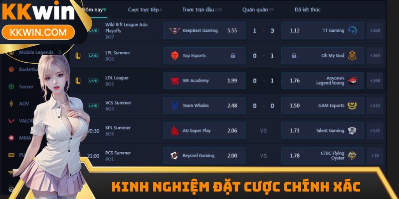 Kinh nghiệm đặt cược luôn chính xác